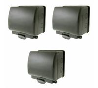 3 x Click OA036AG 'Aquip' Outdoor Weatherproof Sockets IP66 2 Gang Double Pole