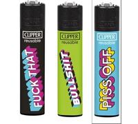 3 X CLIPPER LIGHTERS- NAUGHTY WORDS