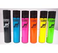 3 x Clipper Lighters Windproof Jet flame lighter Neon Solid Colour Set Assorted Designs, Gas Lighter Refillable You get all 3 NEW, GIFT SET (JET FLAME - 3 X RANDOM COLOURS)