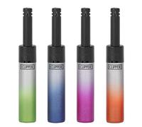 3 X CLIPPER MINI TUBE Light COLORFUL - CRYSTAL GRADIENT DESIGN REFILLABLE UTILITY LIGHTER (ASSORTED COLORS SEND OUT) WITH GIFT CASE BLACK POUCH