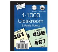 3 X Cloakroom/Raffle Tickets - Book of 1000 in Pack of 10