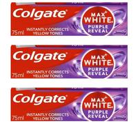 3 x Colgate Max White Purple Whitening Toothpaste 75ml