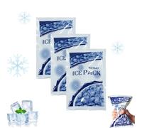 3 x Compact Instant Cold Ice Packs - 28x17x1.5cm Disposable Instant Ice Pack, Squeeze-to-Cool ice Pack for Outdoor Sports, Travel Care, No Pre-Freeze Needed Mini Ice Packs (A 3P)