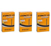 3 x Continental Race Bike Inner Tubes Long Valve Presta ,Black, 28 (700c) x 20-25c 80mm