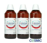 3 X Corsodyl Mint Mouthwash 600ml