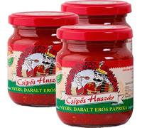3 x Csipos Huszar Hungarian Paprika Paste, Hot (3x210g) Made in the Paprika Capital of the World, Kalocsa, Hungary