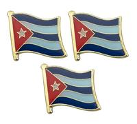 3 X Cuba National Country Flag Lapel Metal Enamel Pin Badge