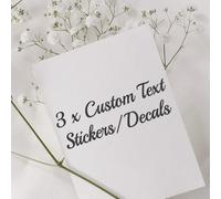 3 x Custom Name/Text Personalised Vinyl Decals Stickers (4cm Height)