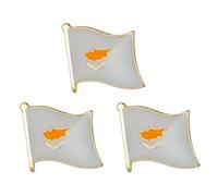 3 X Cyprus National Flag Metal Enamel Pin Badge Lapel 1.6cm x 1.9cm