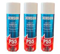 3 X Demsun P55 Hand Held Multi Purpose Expanding Foam 500Ml