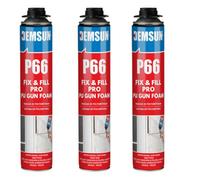 3 X Demsun P66 Professional Gun Grade Fix & Fill Expanding Foam 750Ml