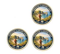 3 x Devon To Dorset 95 Miles Jurassic Coast Completed (BU26) Lapel Pin Badges
