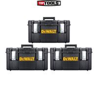 3 x DeWalt 1.0 DS300 Stackable Tool Box Without Tote Tray & Metal Clip