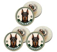 3 x Doberman Dog (BU27) Lapel Pin Badges