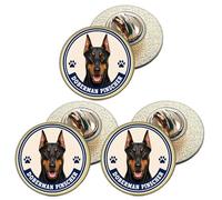 3 x Doberman Pinscher Dog (BU27) Lapel Pin Badges