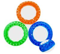 3 x Dog Chew Toy | Rubber Knobbly Dog Chew Bone Ring | Durable Dog Bones Pet Chew Tooth Cleaning Ring Toy | Puppy Toys Medium Dog Stuff | Flexible Dog Chews (Blue+Green+Orange, Ring)