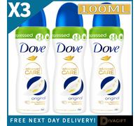 3 x DOVE ANTI-PERSPIRANT ORIGINAL ADVANCED CARE COMPRESSED DEO SPRAY 100ML NEW