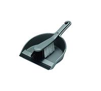 3 x Dustpan and Stiff Brush Set, Metallic Silver