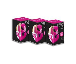 3 x DYLON Fabric Dye Machine Use 350g - (Flamingo Pink)