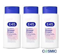 3 X E45 Emollient Shower Cream 200ml | Dry Skin Relief | Dermatologist Tested
