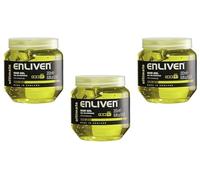 3 X ENLIVEN HAIR GEL WITH PRO VITAMIN B5 FOR ULTIMATE HOLD 250ML YELLOW. 502153