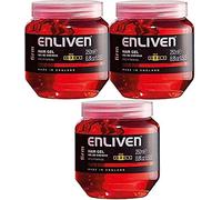 3 X ENLIVEN HAIR GEL WITH PRO VITAMIN B5 FOR WET FIRM MEDIUM HOLD 250ML RED.