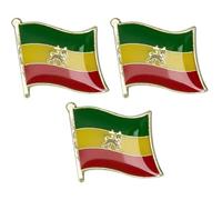 3 X Ethiopia National Country Flag Lapel Metal Enamel Pin Badge