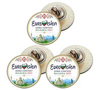 3 x Eurovision Song Contest Bulgaria 2027 D1 (BU29) Lapel Pin Badges
