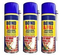 3 X Expanding Foam PU Bond and Fill Sealing Insulating around Pipes Windows cracks on walls Gap Filler Spray 500ml