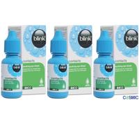 3 X Eye Drops Blink Contacts Soothes Refreshes Tired Dry Eyes 10ml