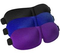 3 X Eye Mask for Sleeping Mask Men/Women Better Than Silk Our Luxury Blackout Contoured Eye Masks are Comfortable Travel Sleep Rest Aid Padded Sponge Blinder-Mix Colour