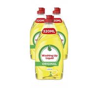 3 X Fairy Lemon Washing Up Liquid 320ml Bottles Powerful Grease-Cutting Dishwashing Liquid Concentrated Formula Long-Lasting Fresh Scent Gentle on Hands Kitchen Cleaning Essential