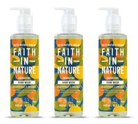 3 X Faith In Nature Natural Grapefruit and Orange Hand Wash Invigorating Vegan