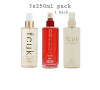 3 x FCUK Connect,friction & Her Fragrance Body Mist Pack Of 3x250ml