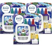 3 x Febreze 3Volution Plugin Starter Unit/Kit & 20ml Refill - Alpine Escape