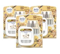 3 x Febreze 3Volution Plugin Starter Unit/Kit & 20ml Refill - Vanilla Cookie
