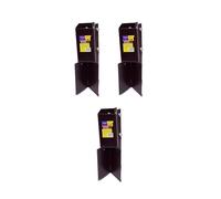 3 x Fence Post Holder 75mm posts Support Concrete In Shoe Anchor Clamp Grip Brown for 75mm x 75mm posts (3") Eliza Tinsley Swiftpost, Pack of 3