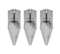 3 x Fence Repair Post Holder 75mm posts Support Drive Down Spike Clamp Grip Galvanised for 75mm x 75mm (3") posts, Eliza Tinsley Swiftpost, Pack of 3