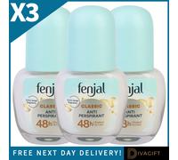 3 x FENJAL CLASSIC ANTI PERSPIRANT DEODORANT ROLL ON CREAM 50ML 48HR PROTECTION