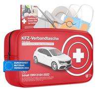 3 x first aid kit for cars including additional instruction book - first aid kit car according to current standard 2024 - DIN13164 - First Aid Kit - Social Packed