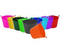 3 x Flexi Tub Garden Home Flexible Colour Storage Container Bucket Polyethylene Flex Tub - MADE IN U.K (Mix Random Colours, Large - 42 Litre)