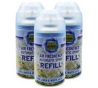 3 X FRESH AUTOMATIC SPRAY REFILLS 250ML AIR FRESHNER ODOURS CHOSE YOUR OWN (Cool Linen & White Lilac)