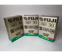 3 x Fuji Super VHS Pro SE-C30 VHS-C Compact Camcorder Blank Video Cassettes New