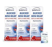 3 x Galpharm Blocked Nose Relief Nasal Spray - TDY Bundle Including Blocked Nose Relief Guide