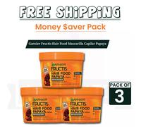 3 x GARNIER Fructis Hair Food Papaya Mascarilla Reparadora 390ml [ PACK 3 ]