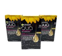 3 X Garnier Olia Perm Hair Dye, Up to 100% Grey Hair Coverage 2.0 Black Diamond
