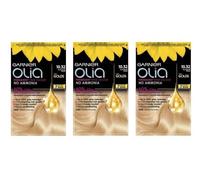 3 x GARNIER OLIA THE GOLDS PERMANENT HAIR COLOUR NO AMMONIA PLATINUM GOLD 10.32