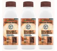 3 x Garnier Ultimate Blends Coconut Hair Food Smoothing Conditioner 350ml