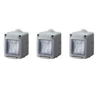 3 x Gewiss GW27833 Weatherproof Switches IP55 16 Amp - 1 Gang 2 Way