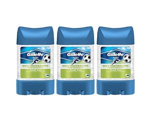 3 x GILLETTE POWER RUSH ANTIPERSPIRANT DEODORANT CLEAR GEL STICK 70ML…